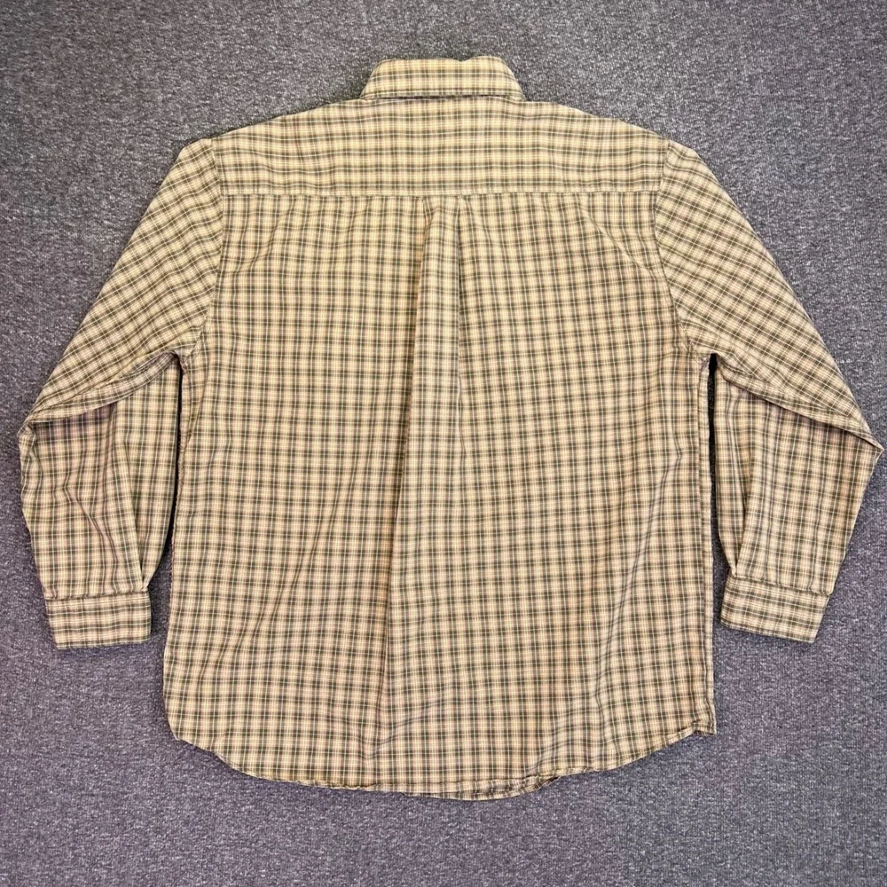 Carhartt Plaid Button Down Shirt‎ Mens Large Olive Green Workwear Casual S147OLV